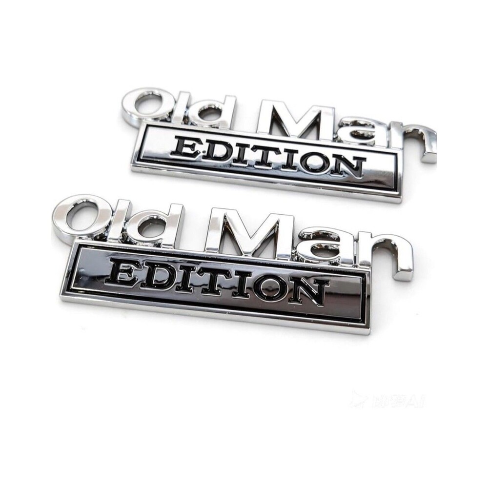 2pcs Old Man Edition 3D Emblem Sticker Badge Fender Decals Car Truck Door